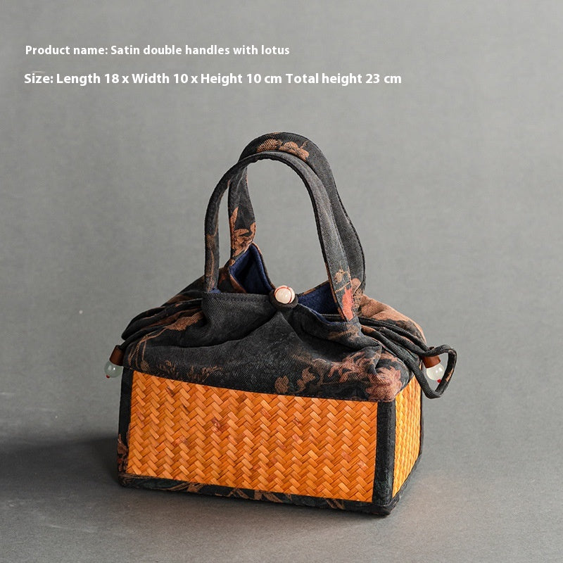Chinese-Style Portable Bamboo Storage Bag
