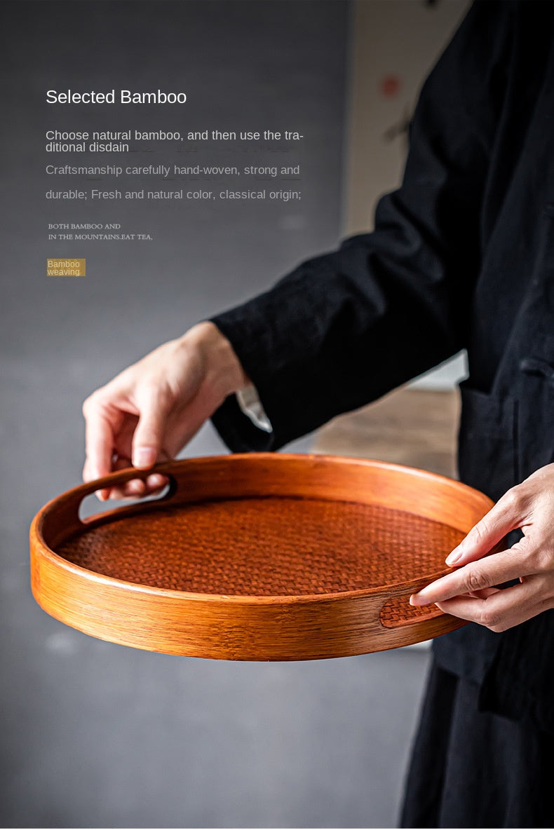 Bamboo Woven Dry Pour Tea Tray