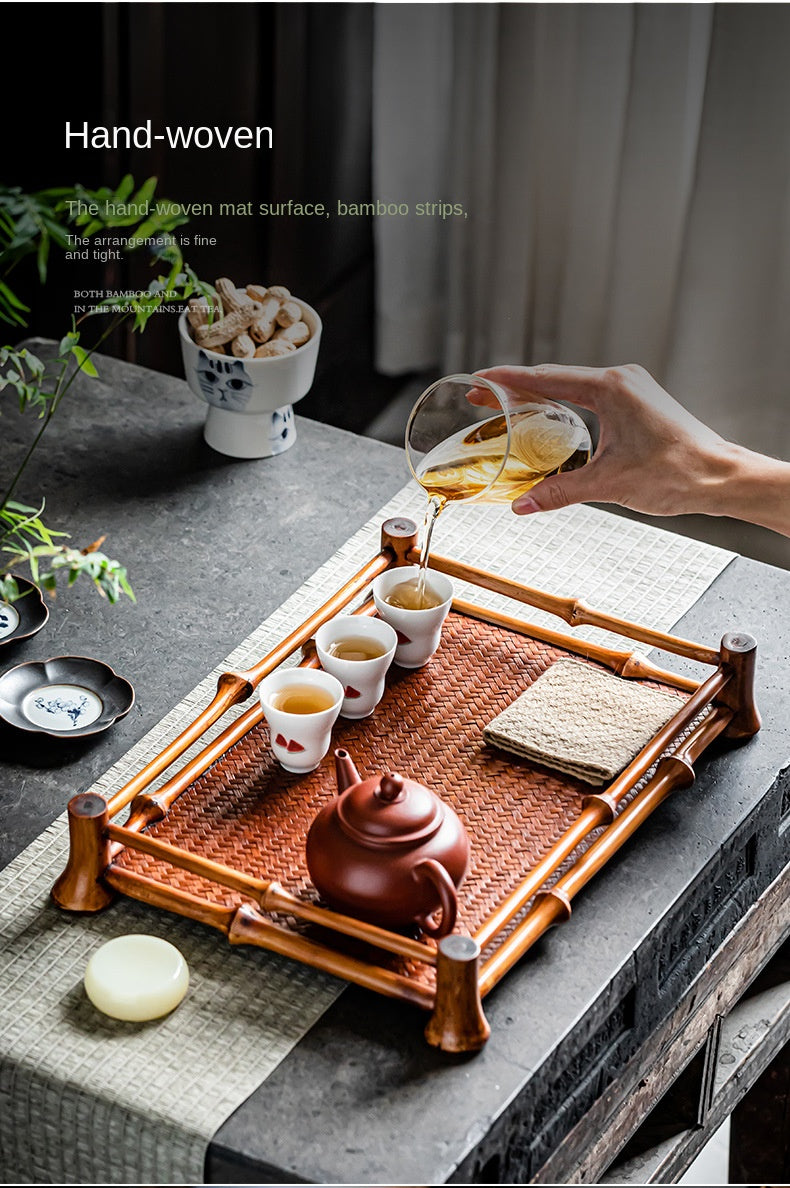 Bamboo Tea Set Storage Tray