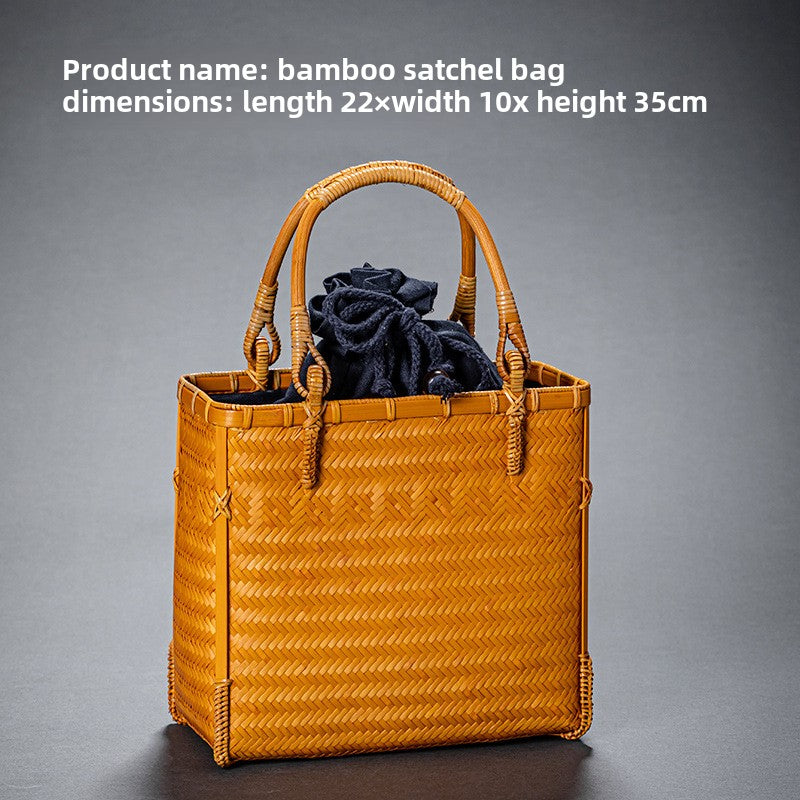 Bamboo Woven Basket Bag