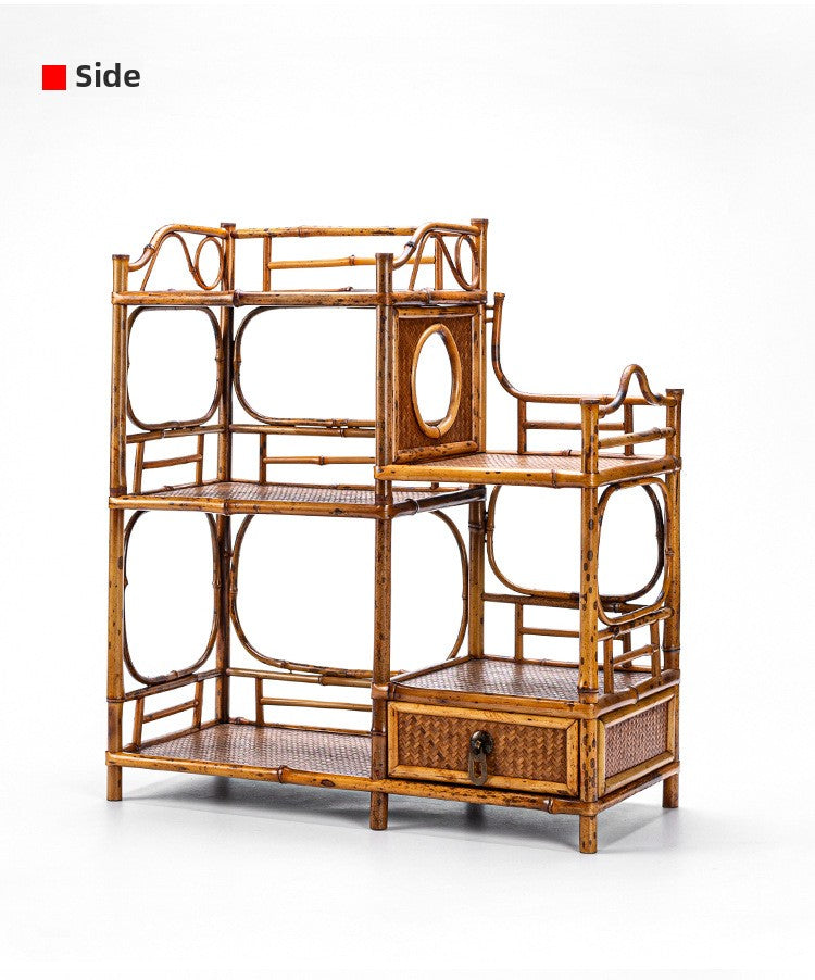 Handmade Bamboo Tea Shelf Curio Stand
