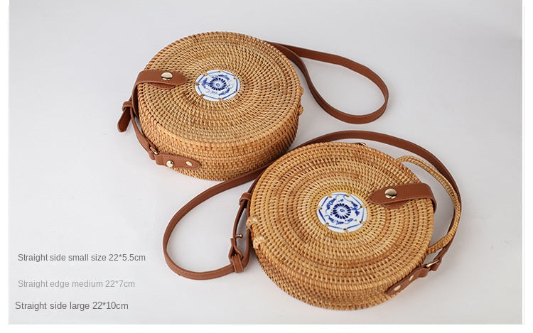 Handmade Indonesian Rattan Woven Shoulder Bag