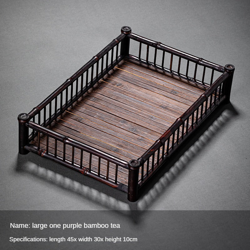 Bamboo Woven Tea Set Storage Basket Frame