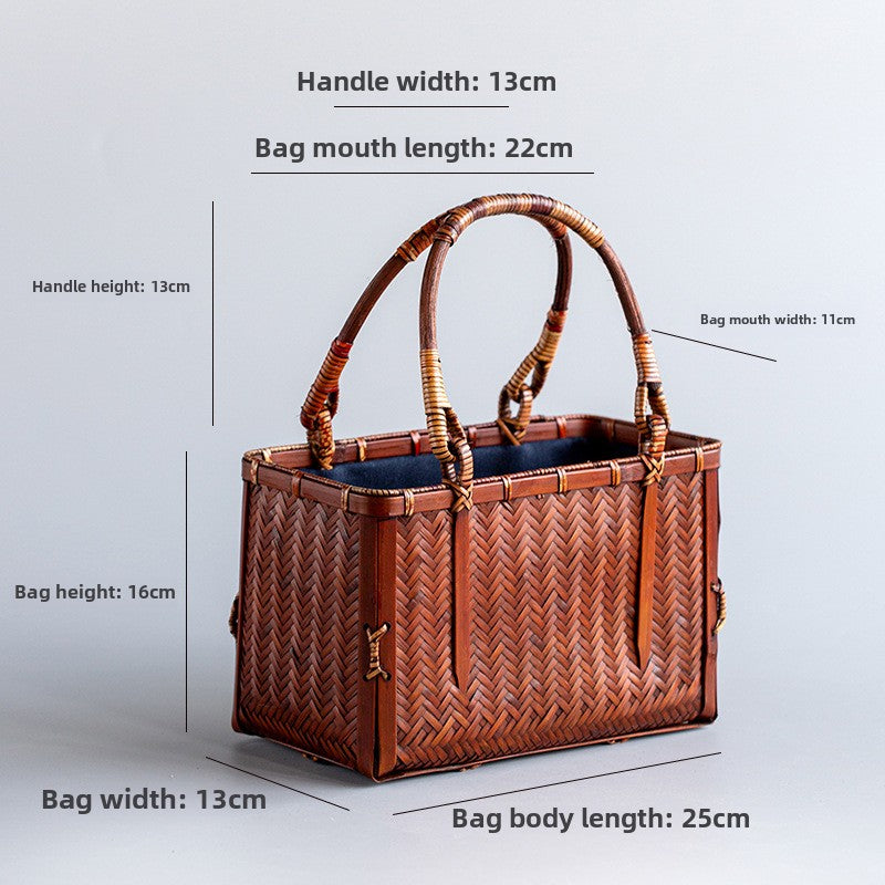 Japanese Style Handmade Retro Mini Bamboo Bag