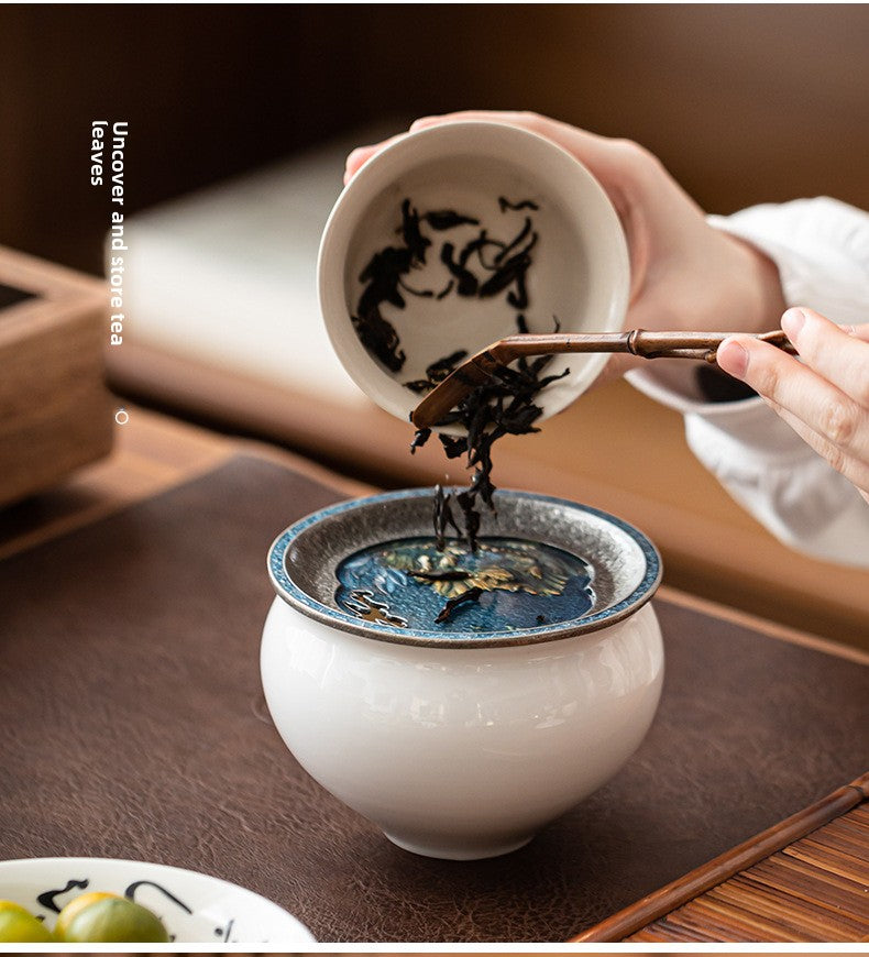 Chinese Household Colorful Ceramic Building Water with Lid
