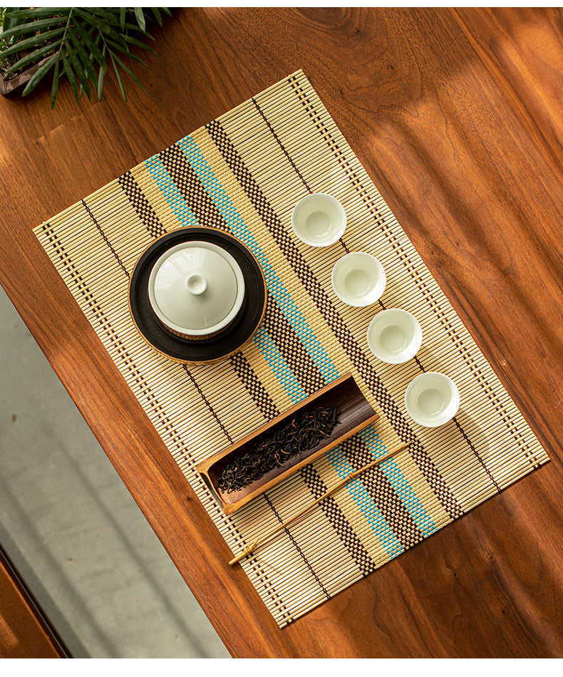 Colorful bamboo mat
