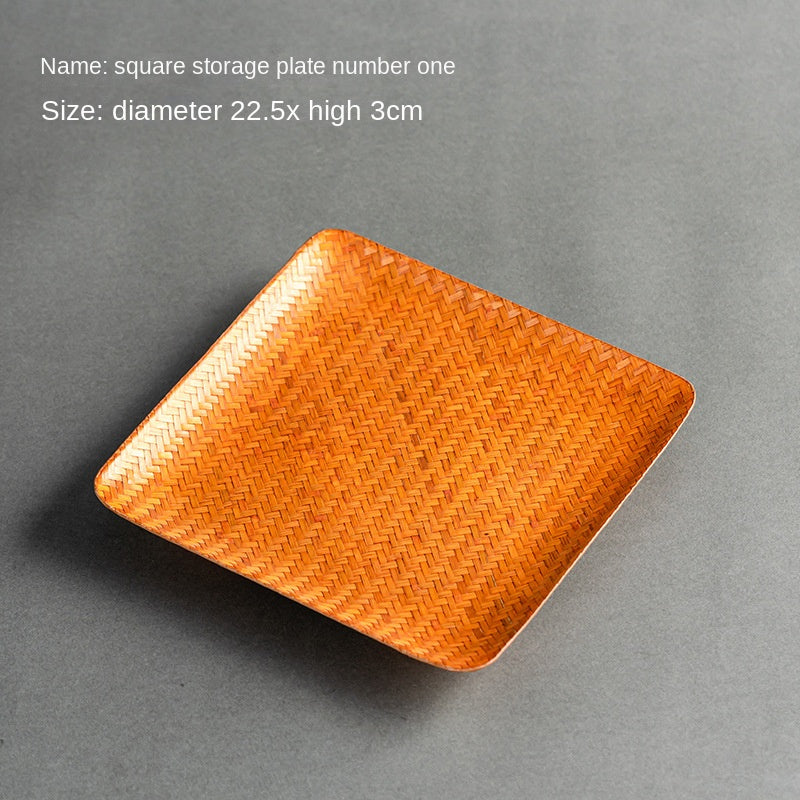 Chinese Style Bamboo Woven Tea Tray