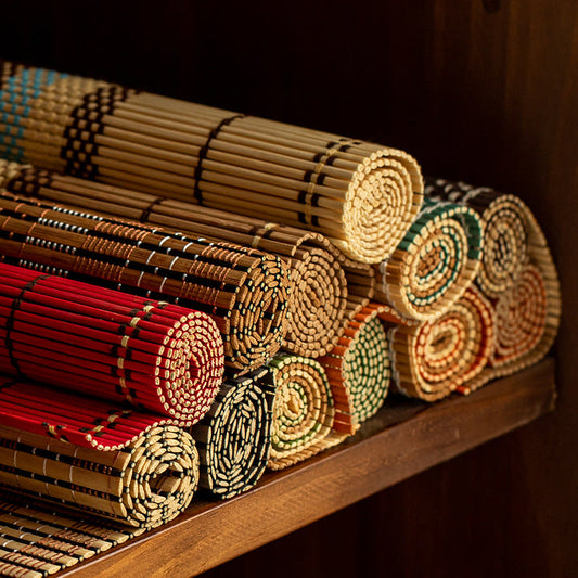 Colorful bamboo mat