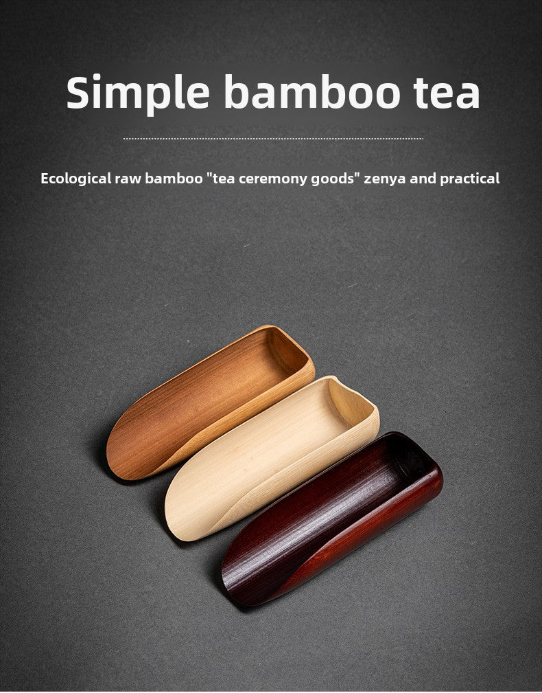 Old-fashioned bamboo tea spoon
