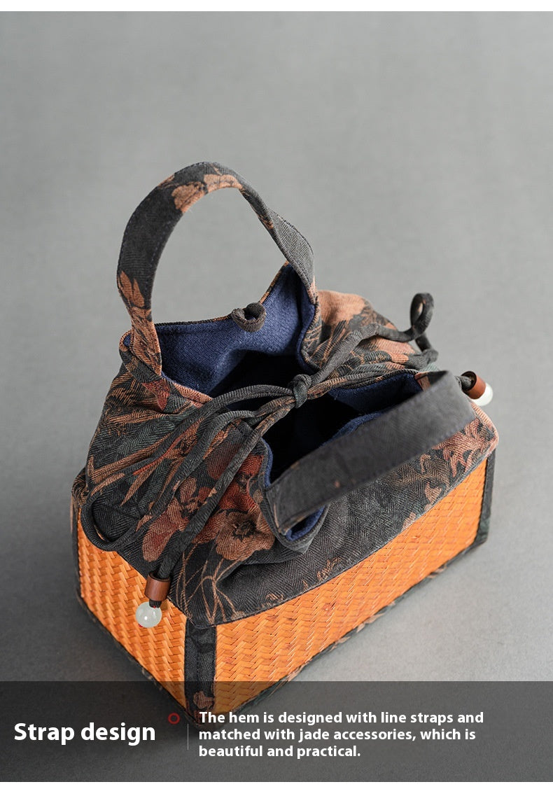 Chinese-Style Portable Bamboo Storage Bag