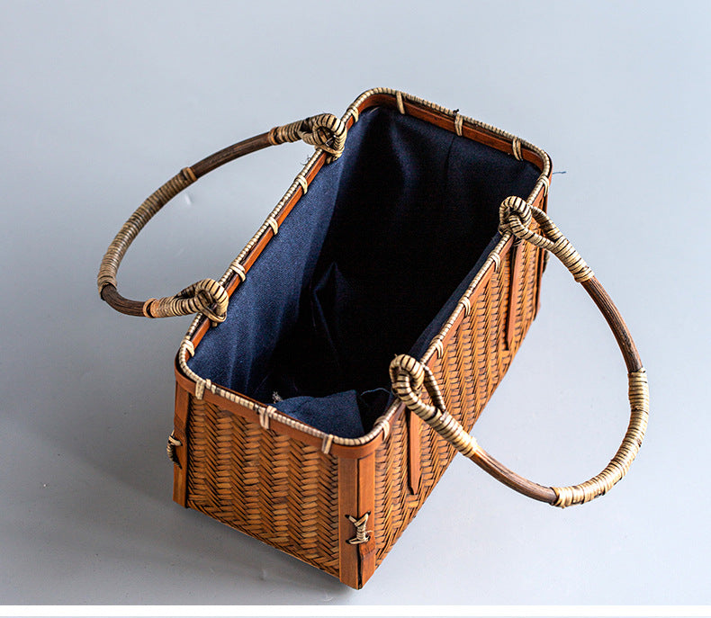 Japanese Style Handmade Retro Mini Bamboo Bag