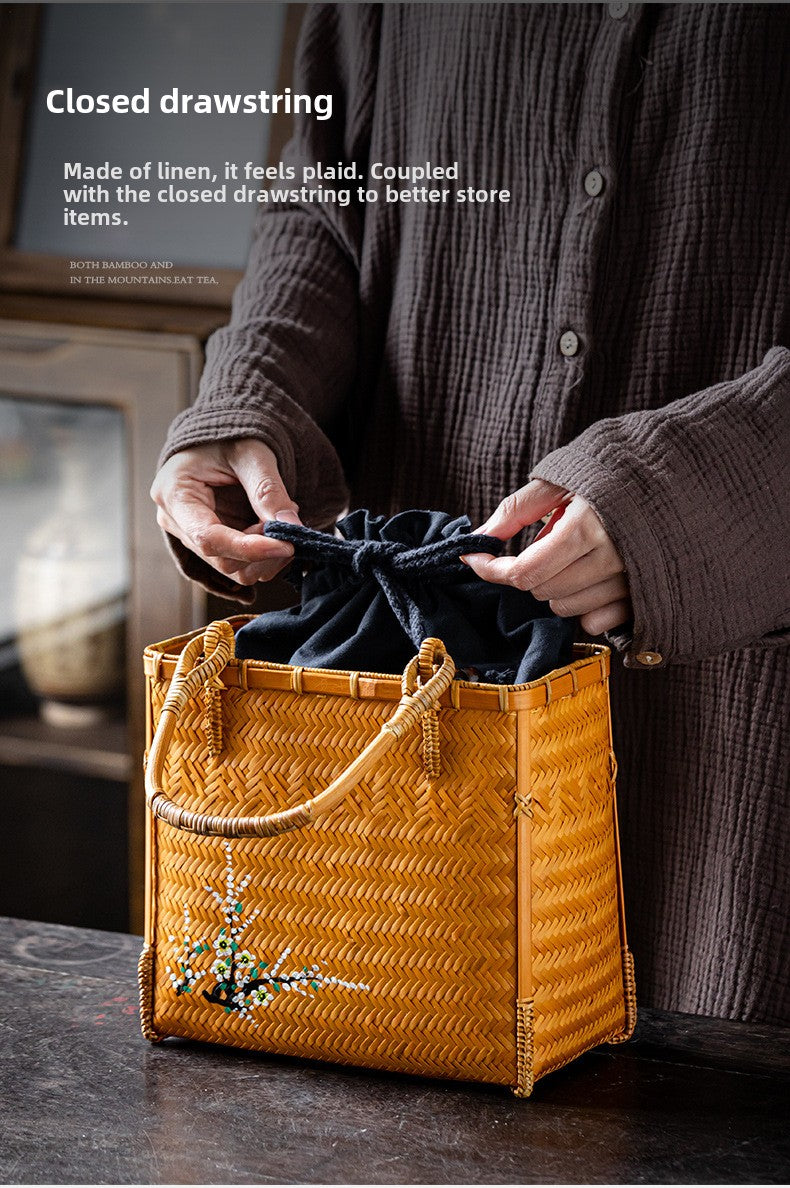 Bamboo Woven Basket Bag