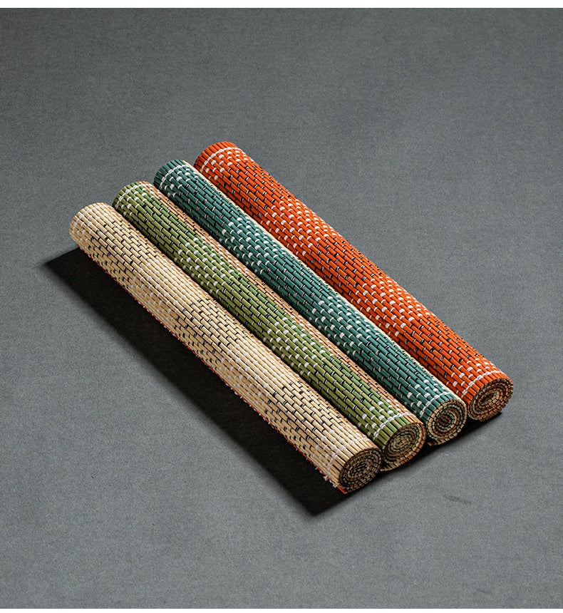 Colorful bamboo mat