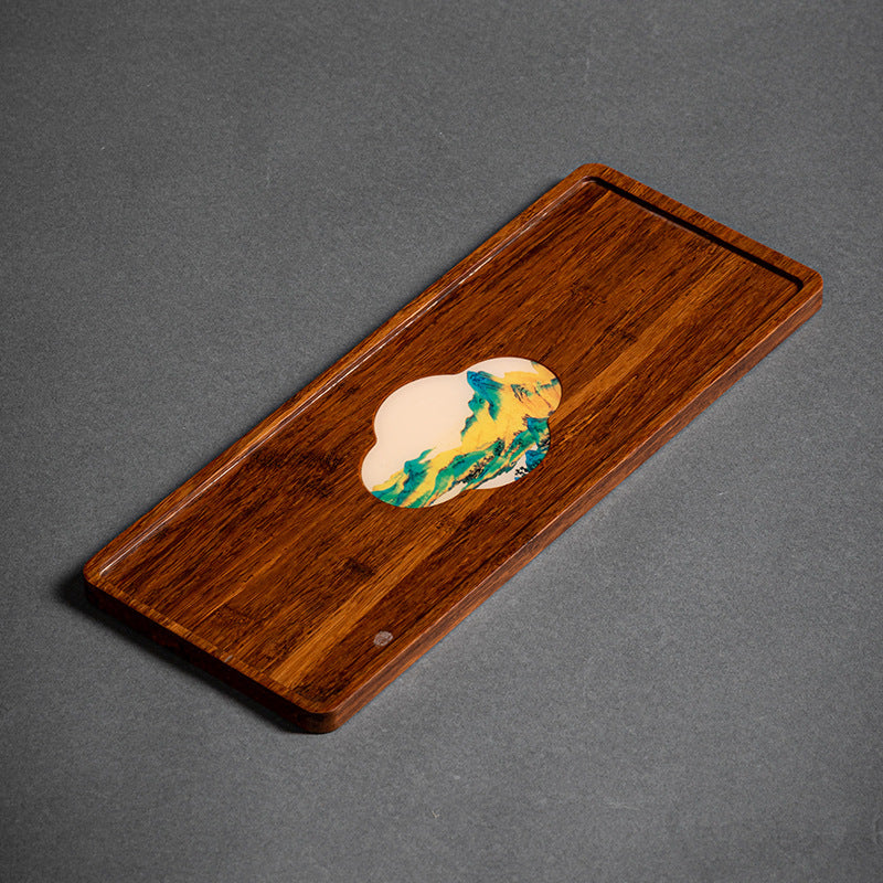 Heavy Bamboo Rectangular Single Layer Simple Tray