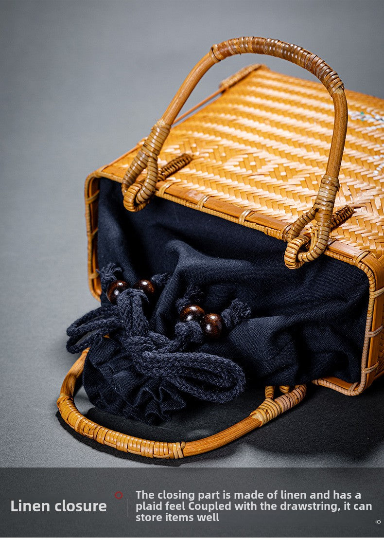 Bamboo Woven Basket Bag