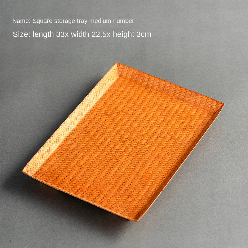 Chinese Style Bamboo Woven Tea Tray