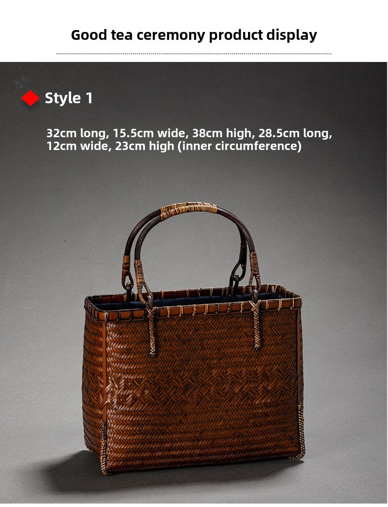 Handheld Retro Bamboo Woven Bag