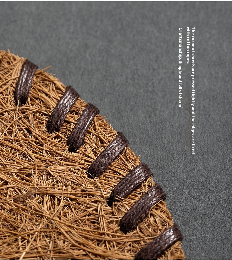 Coconut Palm Coaster Tea Mat Thickened Bristle Mat