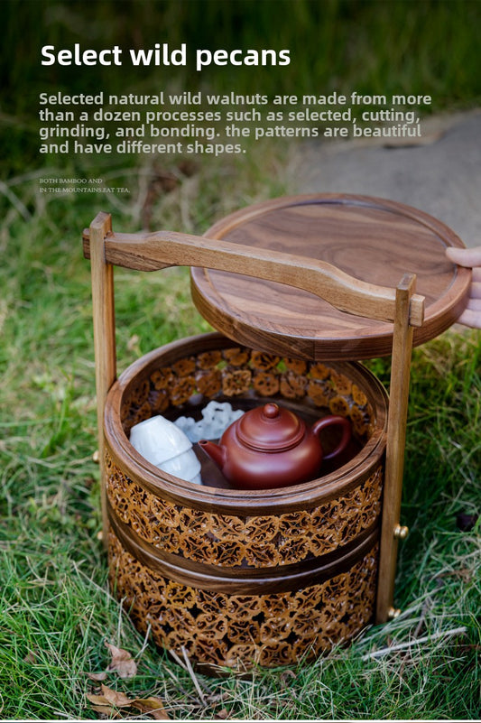 Walnut Wood Lacquer Box Food Box