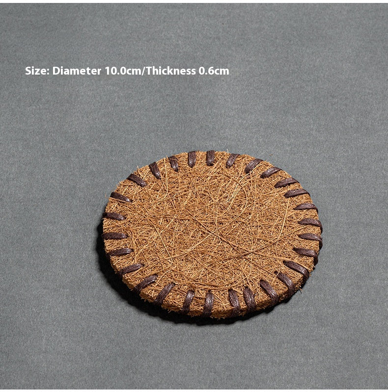 Coconut Palm Coaster Tea Mat Thickened Bristle Mat