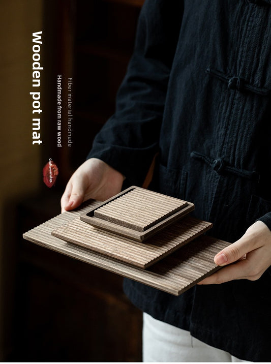 Wooden tea ceremony coaster