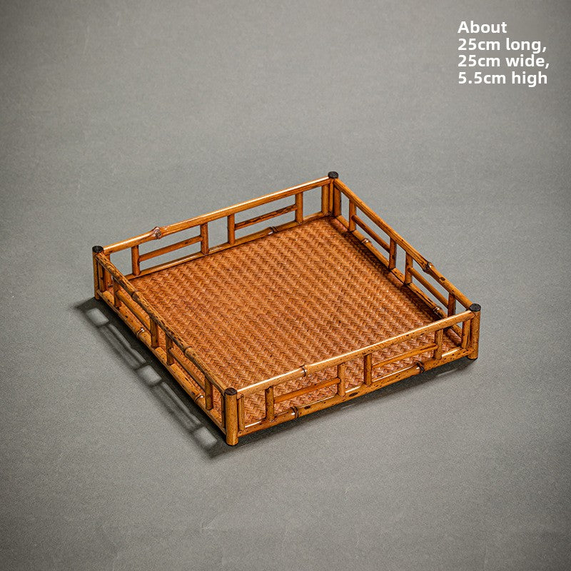 Japanese-style bamboo tea tray