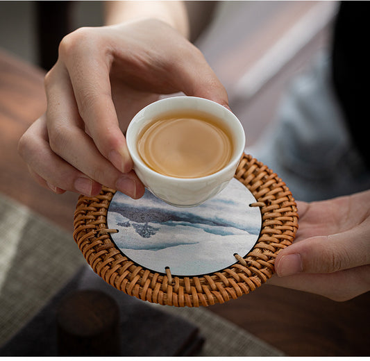 Chinese style creative rattan coaster