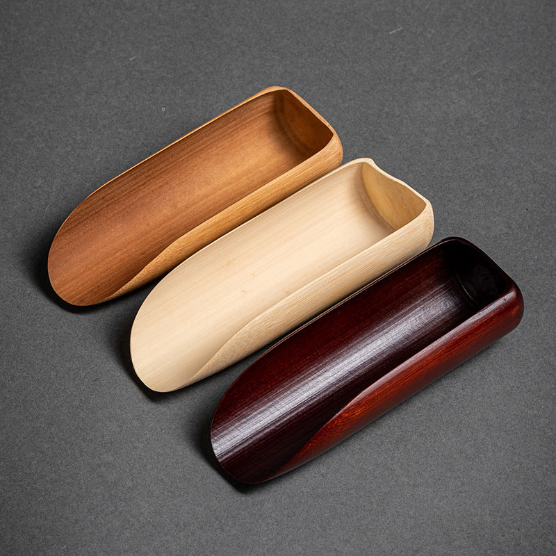 Old-fashioned bamboo tea spoon