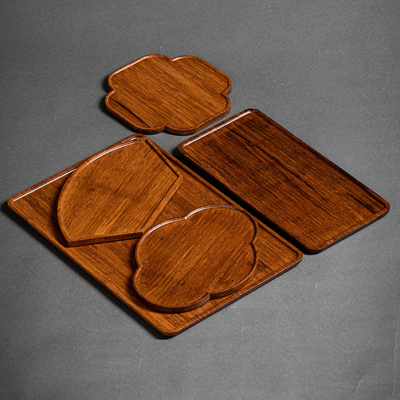 Heavy Bamboo Rectangular Single Layer Simple Tray