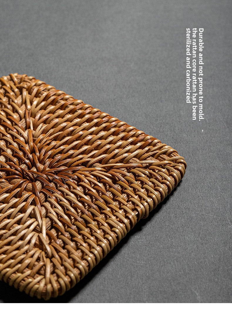 Rattan Woven Coaster Pot