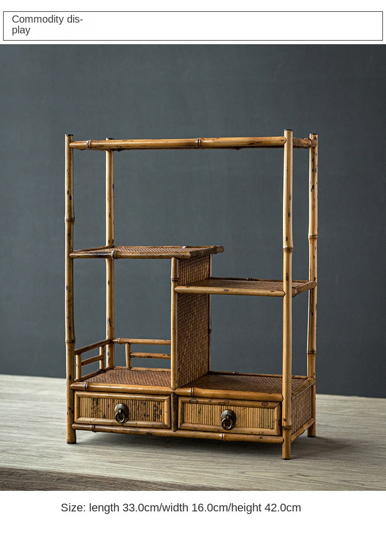 Meilu Bamboo Tea Shelf Display Stand