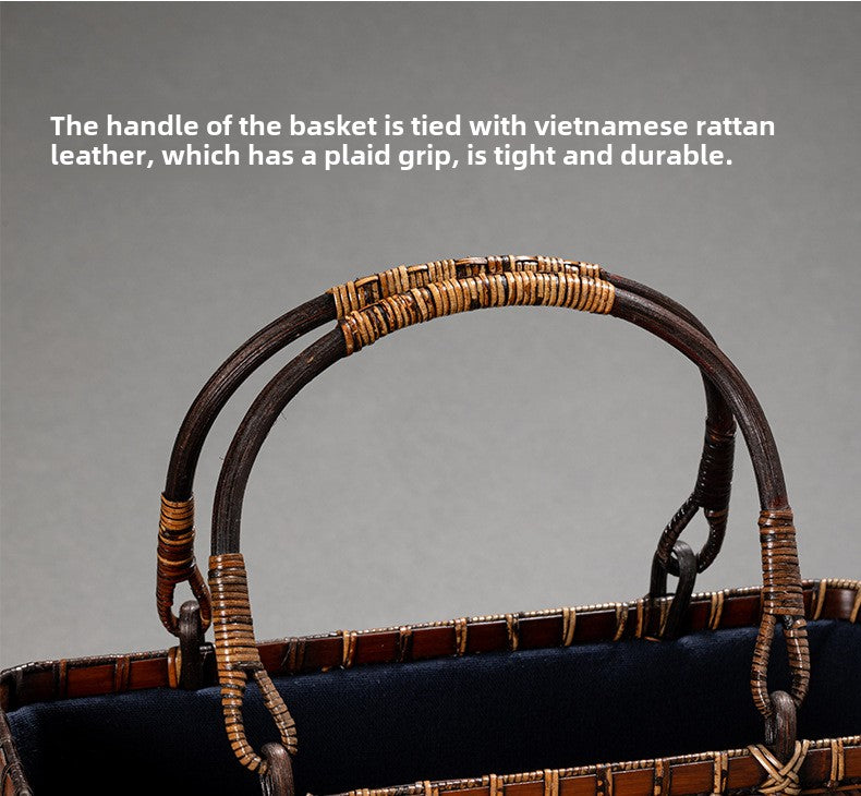 Handheld Retro Bamboo Woven Bag