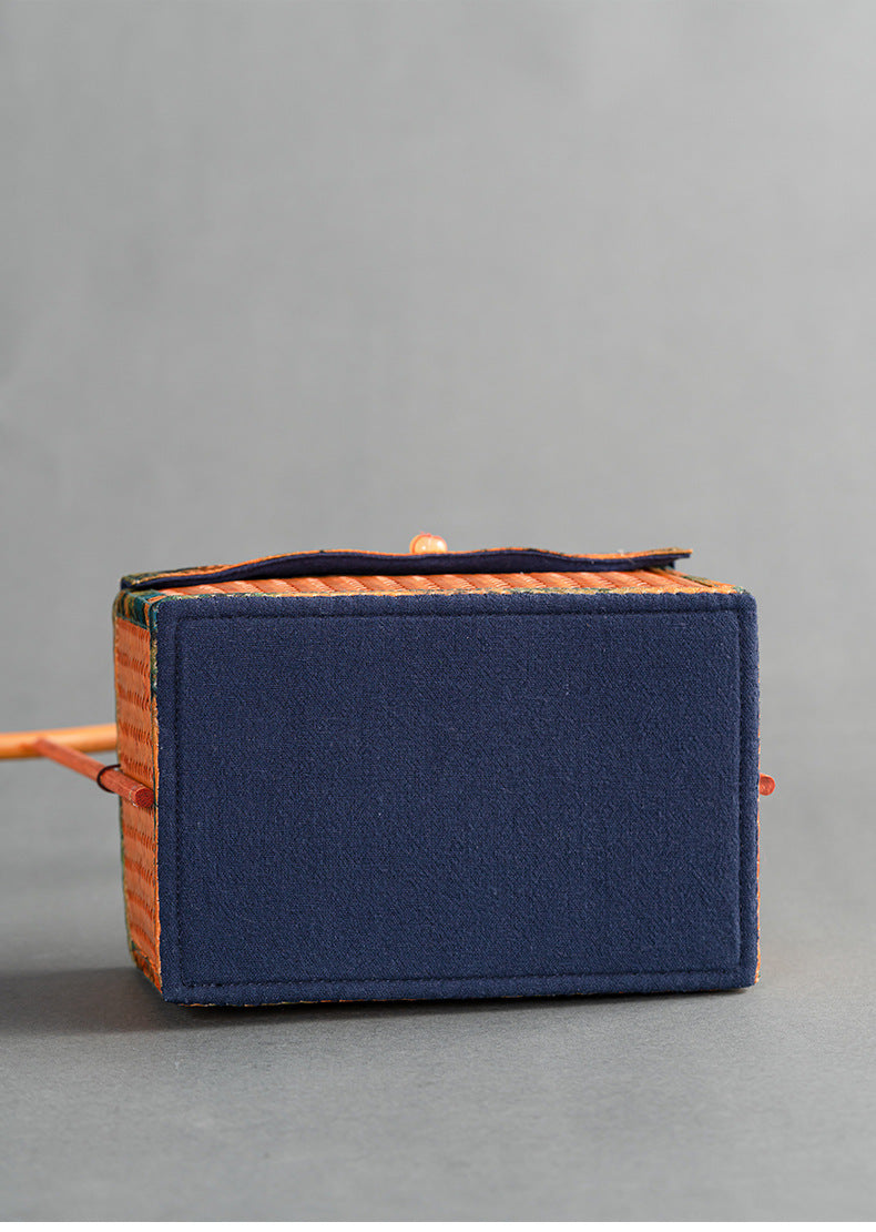 Chinese Style Retro Bamboo Woven Handheld Tissue Box