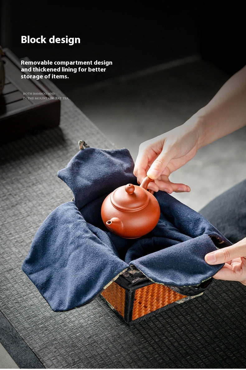 Chinese-Style Portable Bamboo Storage Bag