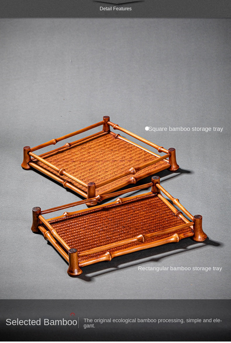 Bamboo Tea Set Storage Tray