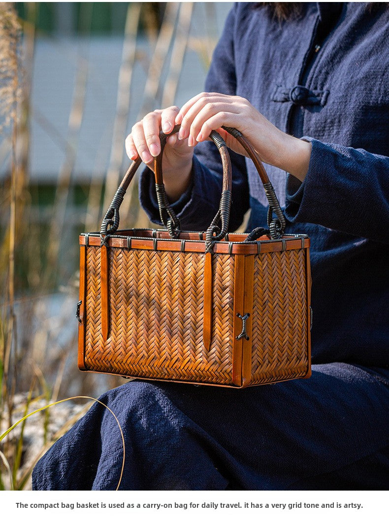Japanese Style Handmade Retro Mini Bamboo Bag