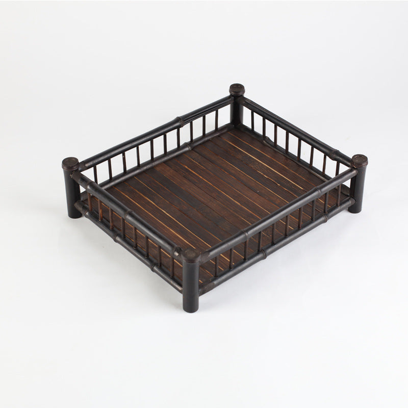 Zen-inspired Purple Bamboo Tea Tray