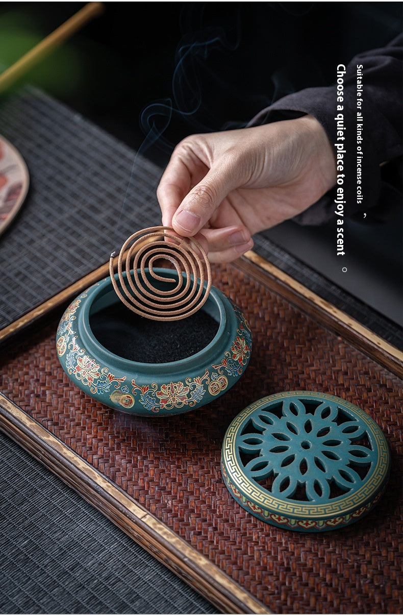 Chinese Style Incense Coil Aromatherapy Furnace Incense Holder