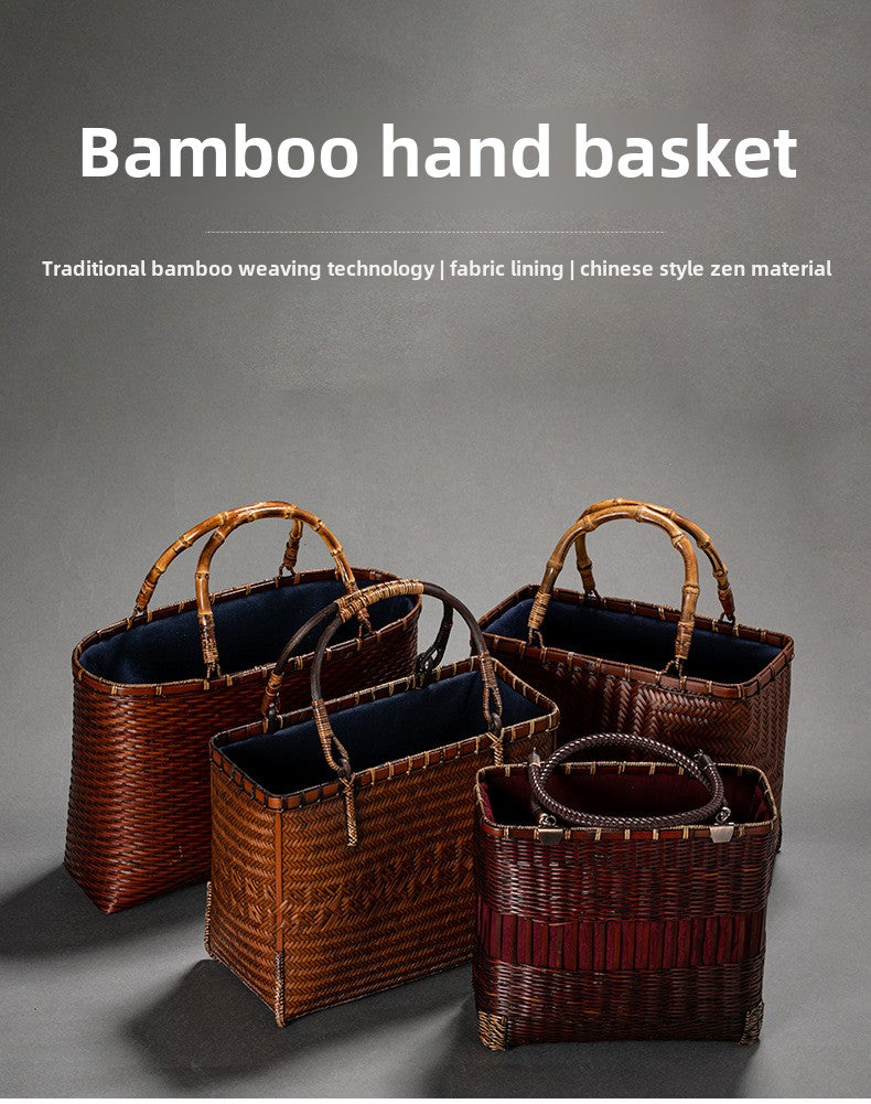 Handheld Retro Bamboo Woven Bag