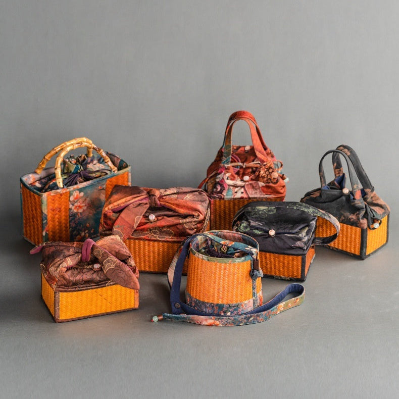 Chinese-Style Portable Bamboo Storage Bag