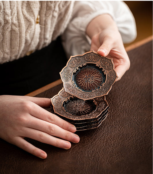 Enamel Japanese Style Metal Tea Cup Coaster