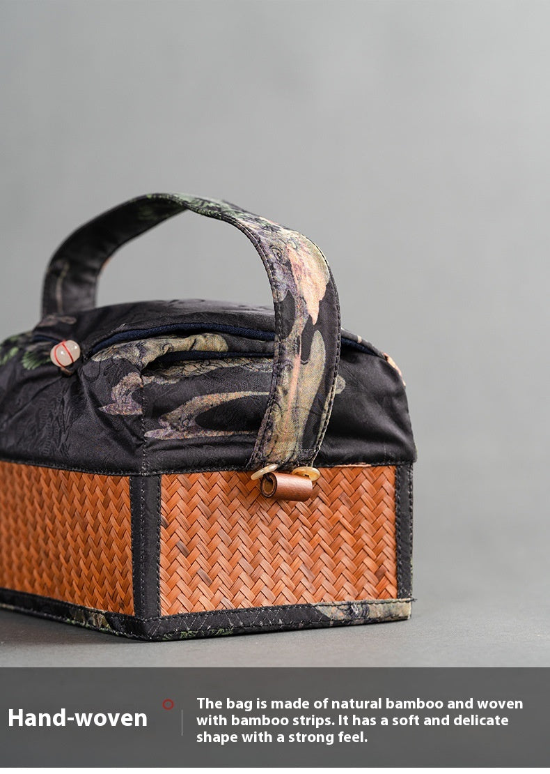 Chinese-Style Portable Bamboo Storage Bag