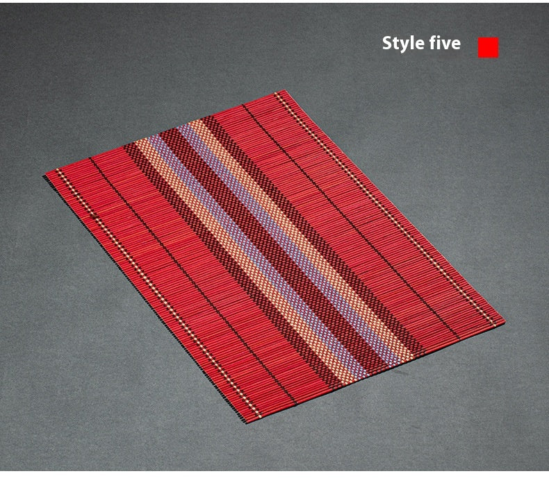 Colorful bamboo mat
