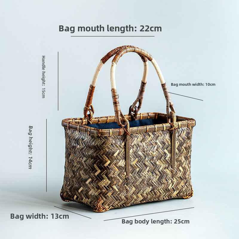 Japanese Style Handmade Retro Mini Bamboo Bag