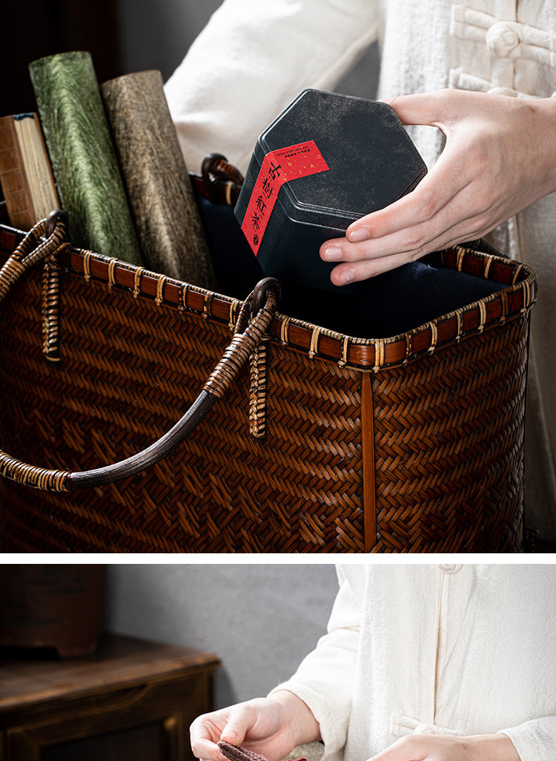 Handheld Retro Bamboo Woven Bag