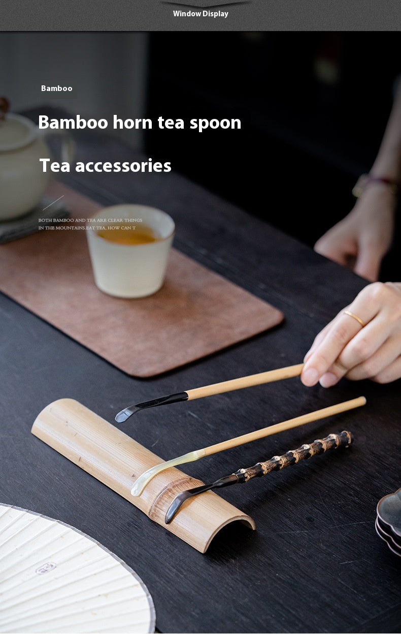 Ox Horn Tea Scoop Long Handle Matcha Spoon