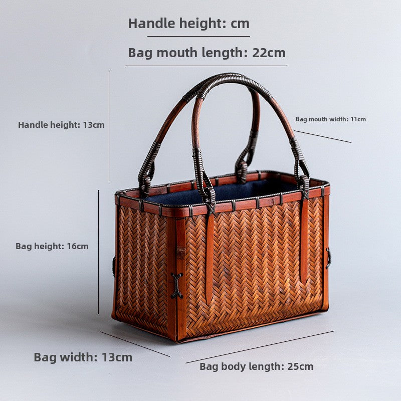 Japanese Style Handmade Retro Mini Bamboo Bag