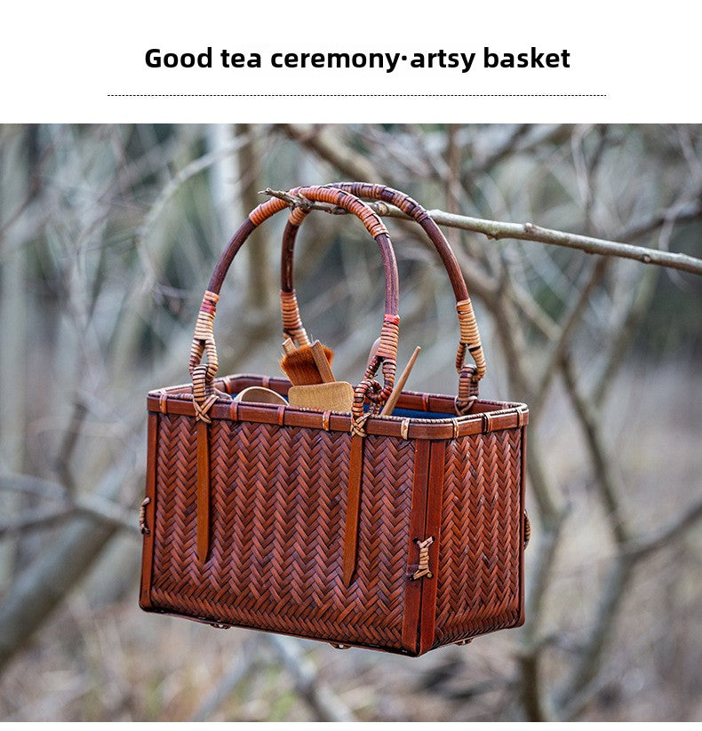 Japanese Style Handmade Retro Mini Bamboo Bag