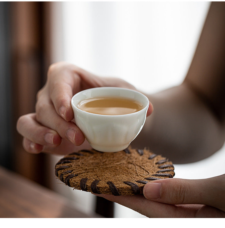Coconut Palm Coaster Tea Mat Thickened Bristle Mat