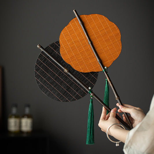 Rollable Bamboo Woven Waist Fan